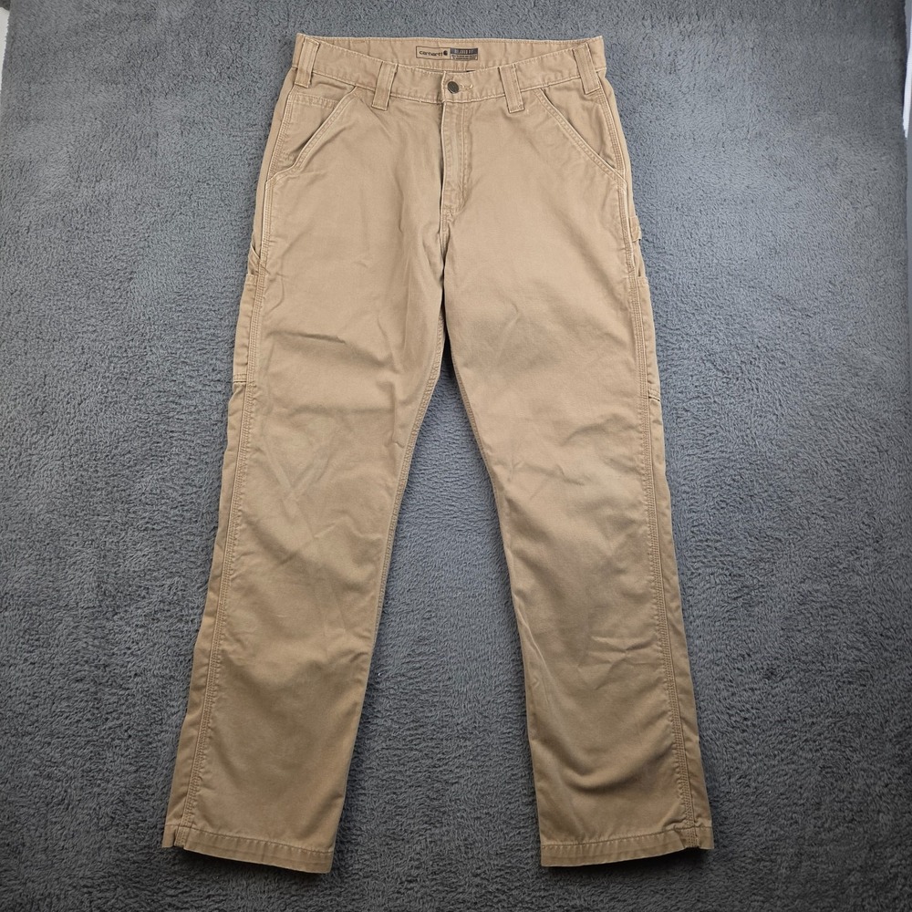 Carhartt Carpenter Pants Men's 34x32 Relaxed Fit Twill Utility Workwear Tan